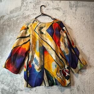 Cocoon Tao House‎ OOAK Art to Wear Open Fine Wool Lux Cardigan Size S/M